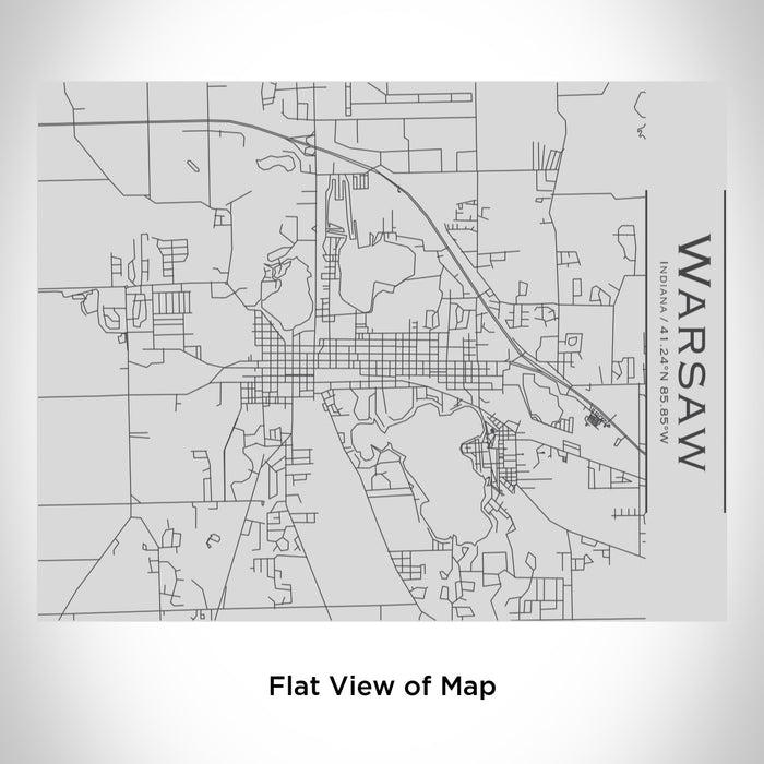 Rendered View of Warsaw Indiana Map Engraving on 20oz Stainless Steel Insulated Bottle with Bamboo Top