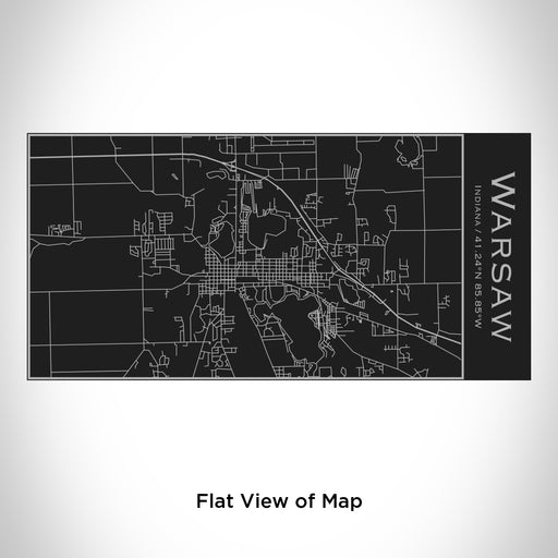 Rendered View of Warsaw Indiana Map Engraving on 17oz Stainless Steel Insulated Cola Bottle in Black