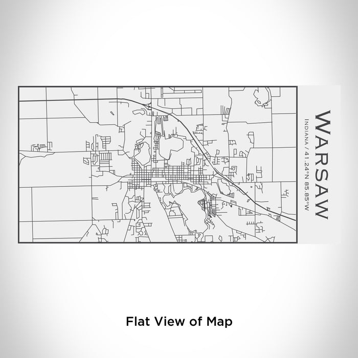 Rendered View of Warsaw Indiana Map Engraving on 17oz Stainless Steel Insulated Cola Bottle in White