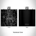 Rendered View of Warsaw Indiana Map Engraving on 6oz Stainless Steel Flask in Black