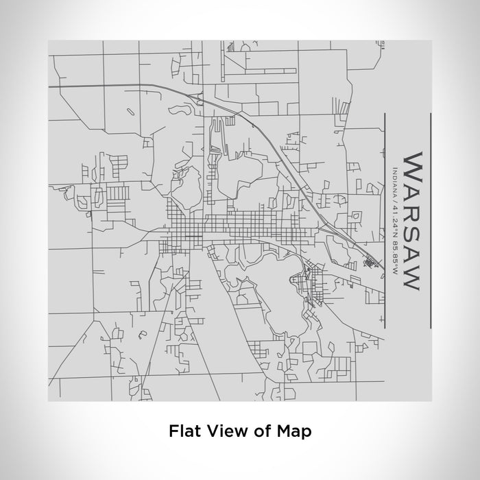 Rendered View of Warsaw Indiana Map Engraving on 17oz Stainless Steel Insulated Tumbler