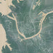Warsaw Missouri Map Print in Afternoon Style Zoomed In Close Up Showing Details