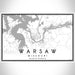 Warsaw Missouri Map Print Landscape Orientation in Classic Style With Shaded Background
