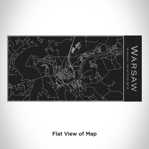 Rendered View of Warsaw Missouri Map Engraving on 17oz Stainless Steel Insulated Cola Bottle in Black