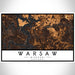 Warsaw Missouri Map Print Landscape Orientation in Ember Style With Shaded Background