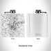 Rendered View of Warsaw Missouri Map Engraving on 6oz Stainless Steel Flask in White
