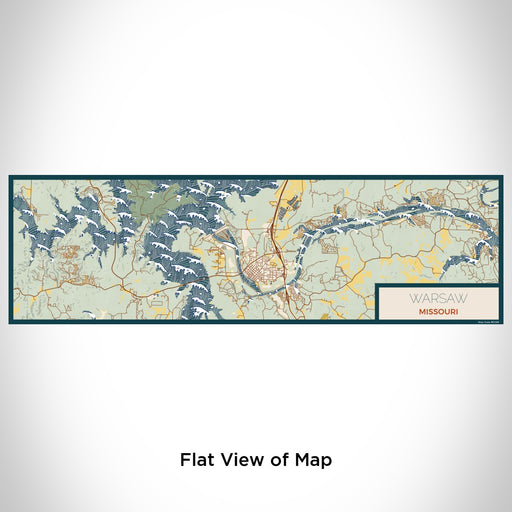 Flat View of Map Custom Warsaw Missouri Map Enamel Mug in Woodblock