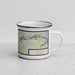 Right View Custom Warsaw Missouri Map Enamel Mug in Woodblock
