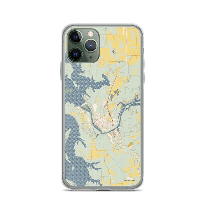 Custom iPhone 11 Pro Warsaw Missouri Map Phone Case in Woodblock