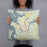 Person holding 18x18 Custom Warsaw Missouri Map Throw Pillow in Woodblock
