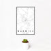12x18 Warwick New York Map Print Portrait Orientation in Classic Style With Small Cactus Plant in White Planter