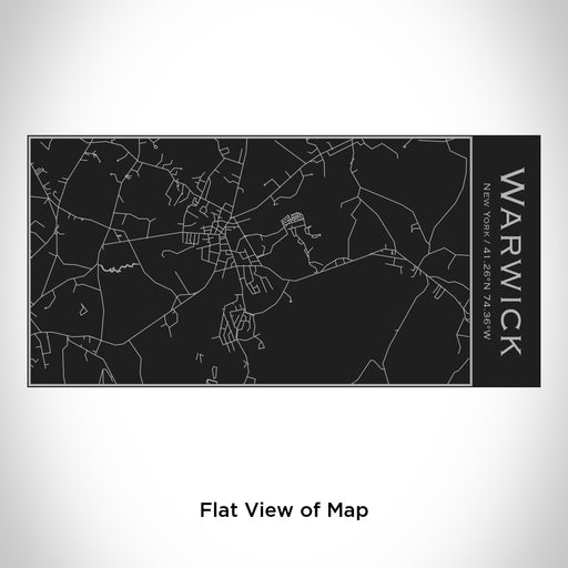 Rendered View of Warwick New York Map Engraving on 17oz Stainless Steel Insulated Cola Bottle in Black