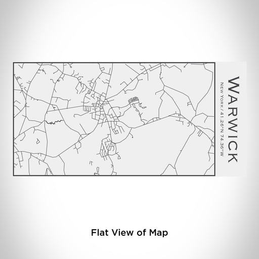Rendered View of Warwick New York Map Engraving on 17oz Stainless Steel Insulated Cola Bottle in White