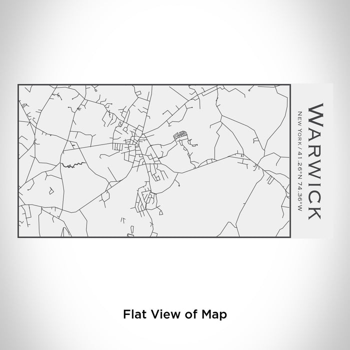 Rendered View of Warwick New York Map Engraving on 17oz Stainless Steel Insulated Cola Bottle in White