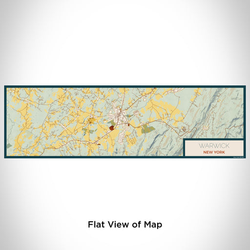 Flat View of Map Custom Warwick New York Map Enamel Mug in Woodblock