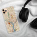 Custom Washington D.C. Map Phone Case in Woodblock on Table with Black Headphones