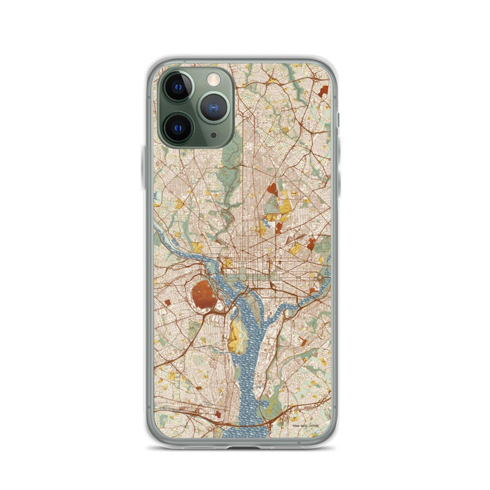 Custom Washington D.C. Map Phone Case in Woodblock