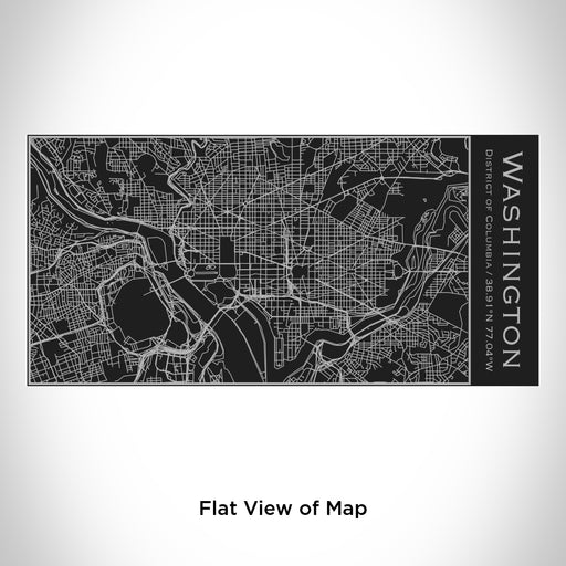 Rendered View of Washington District of Columbia Map Engraving on 17oz Stainless Steel Insulated Cola Bottle in Black