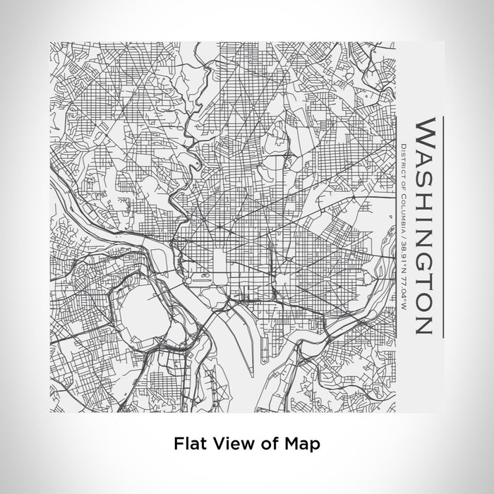 Rendered View of Washington District of Columbia Map Engraving on 17oz Stainless Steel Insulated Tumbler in White