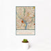 12x18 Washington District of Columbia Map Print Portrait Orientation in Woodblock Style With Small Cactus Plant in White Planter