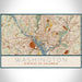 Washington District of Columbia Map Print Landscape Orientation in Woodblock Style With Shaded Background