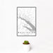 12x18 Washington North Carolina Map Print Portrait Orientation in Classic Style With Small Cactus Plant in White Planter