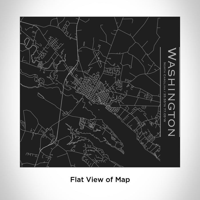 Rendered View of Washington North Carolina Map Engraving on 17oz Stainless Steel Insulated Tumbler in Black