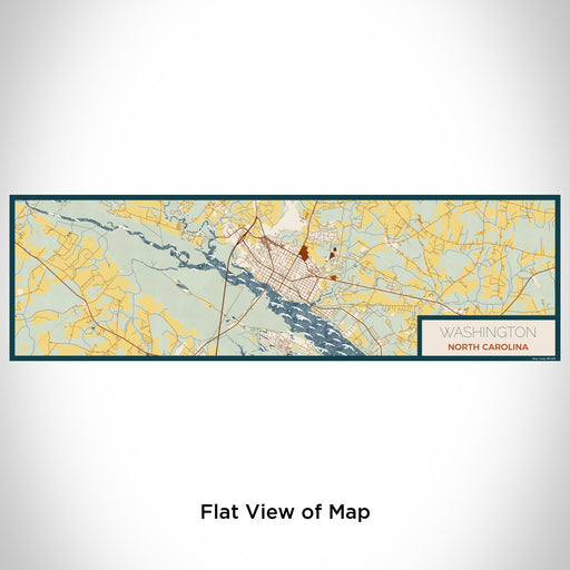 Flat View of Map Custom Washington North Carolina Map Enamel Mug in Woodblock