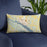 Custom Washington North Carolina Map Throw Pillow in Woodblock on Blue Colored Chair
