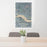 24x36 Washougal Washington Map Print Portrait Orientation in Afternoon Style Behind 2 Chairs Table and Potted Plant