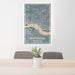 24x36 Washougal Washington Map Print Portrait Orientation in Afternoon Style Behind 2 Chairs Table and Potted Plant