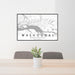 24x36 Washougal Washington Map Print Lanscape Orientation in Classic Style Behind 2 Chairs Table and Potted Plant