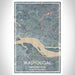 Washougal Washington Map Print Portrait Orientation in Afternoon Style With Shaded Background