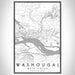 Washougal Washington Map Print Portrait Orientation in Classic Style With Shaded Background