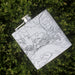 Washougal Washington Custom Engraved City Map Inscription Coordinates on 6oz Stainless Steel Flask in White