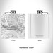 Rendered View of Washougal Washington Map Engraving on 6oz Stainless Steel Flask in White