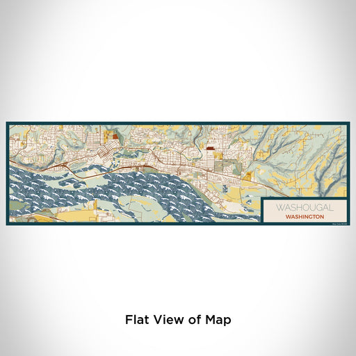 Flat View of Map Custom Washougal Washington Map Enamel Mug in Woodblock