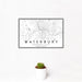 12x18 Waterbury Connecticut Map Print Landscape Orientation in Classic Style With Small Cactus Plant in White Planter