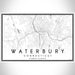 Waterbury Connecticut Map Print Landscape Orientation in Classic Style With Shaded Background
