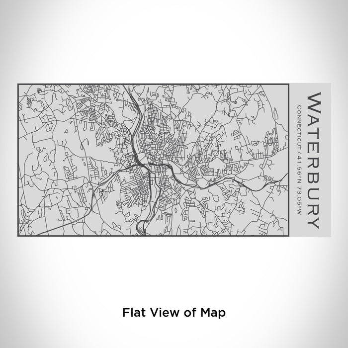 Rendered View of Waterbury Connecticut Map Engraving on 17oz Stainless Steel Insulated Cola Bottle