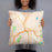 Person holding 18x18 Custom Waterbury Connecticut Map Throw Pillow in Watercolor