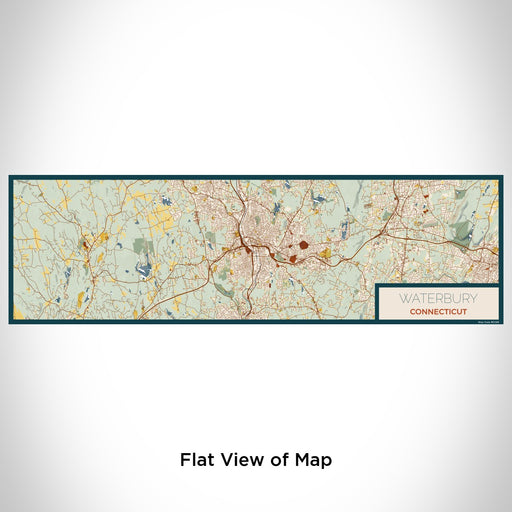 Flat View of Map Custom Waterbury Connecticut Map Enamel Mug in Woodblock