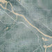 Waterloo Iowa Map Print in Afternoon Style Zoomed In Close Up Showing Details