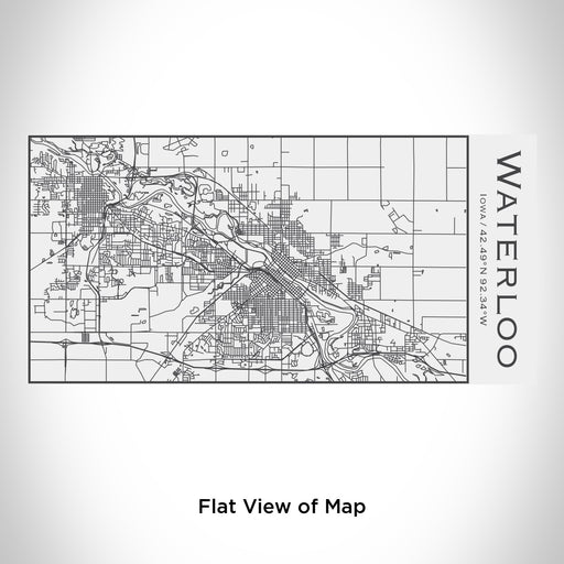 Rendered View of Waterloo Iowa Map Engraving on 17oz Stainless Steel Insulated Cola Bottle in White