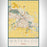 Waterloo Iowa Map Print Portrait Orientation in Woodblock Style With Shaded Background