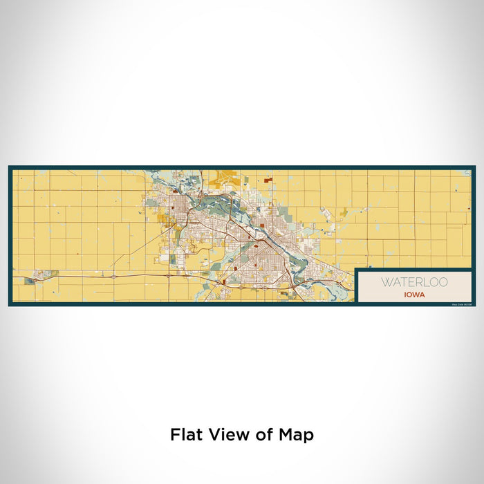 Flat View of Map Custom Waterloo Iowa Map Enamel Mug in Woodblock