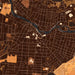 Watertown New York Map Print in Ember Style Zoomed In Close Up Showing Details