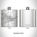 Rendered View of Watertown New York Map Engraving on 6oz Stainless Steel Flask