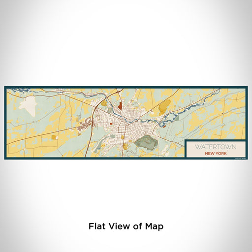 Flat View of Map Custom Watertown New York Map Enamel Mug in Woodblock