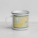 Left View Custom Watertown New York Map Enamel Mug in Woodblock